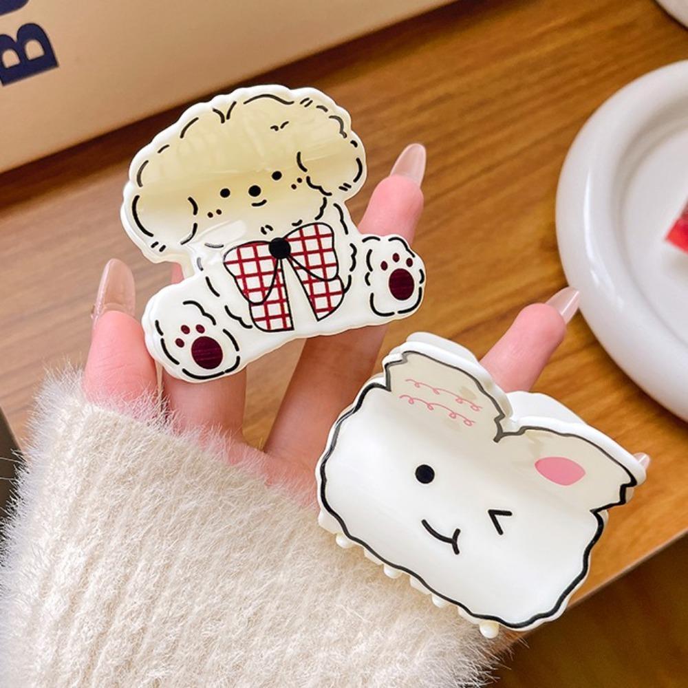 Acrylic Cartoon Animal Hair Claw Korean Style Spotted Cat Hair Clip Sweet Small Shark Clip Girls