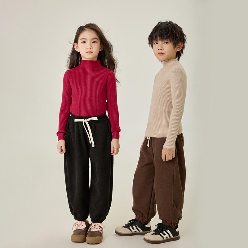 Korean Style Kids' Half-High Neck Sweater: Versatile Knitwear for Autumn/Winter