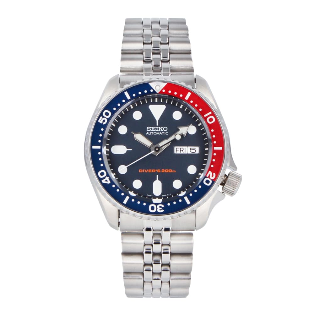

Годинник SEIKO Automatic 200m Metal Silver Navy Red Pepsi Color SKX009K2 Men s DIVER S [Елемент]