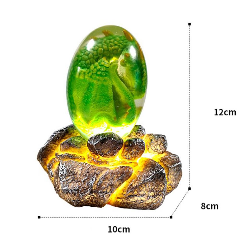 Lava Dragon Egg with Display Base Crystal Resin Dragon Egg Ornaments for Desktop Decor