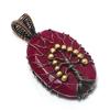 Tree Of Life Ruby Pendant Gemstone Jewelry, 999 Copper Wire Wrapped Handmade Pendant, Latest Design Jewelry