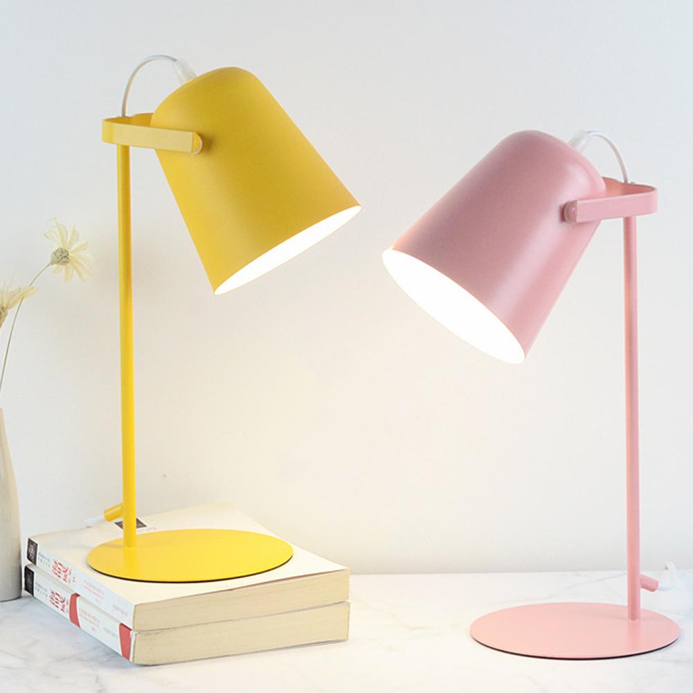 LED Desk Lamp Metal Nordic Table Lamp Eye Protection Reading Lamp Book Light For Reading Office Pink Lamp Lamparas De Mesa
