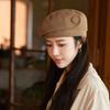 Autumn and Winter Hat Female Button Beret Autumn and Winter Face Small Painter Hat Literary Retro Bud Hat
