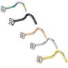 316L Stainless Steel Zircon Nose Stud and Ring Earrings - European & American Style, Hot-Selling Piercing Jewelry