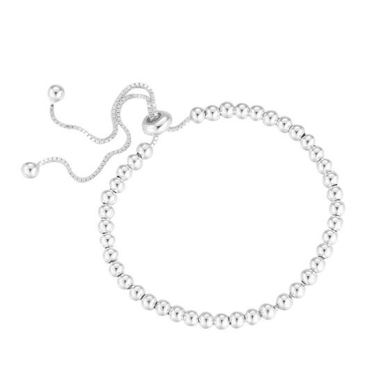 

Регулируемый браслет из бусин Боло, ручная работа, серебряный браслет-слайдер из бисера для женщин, сплав