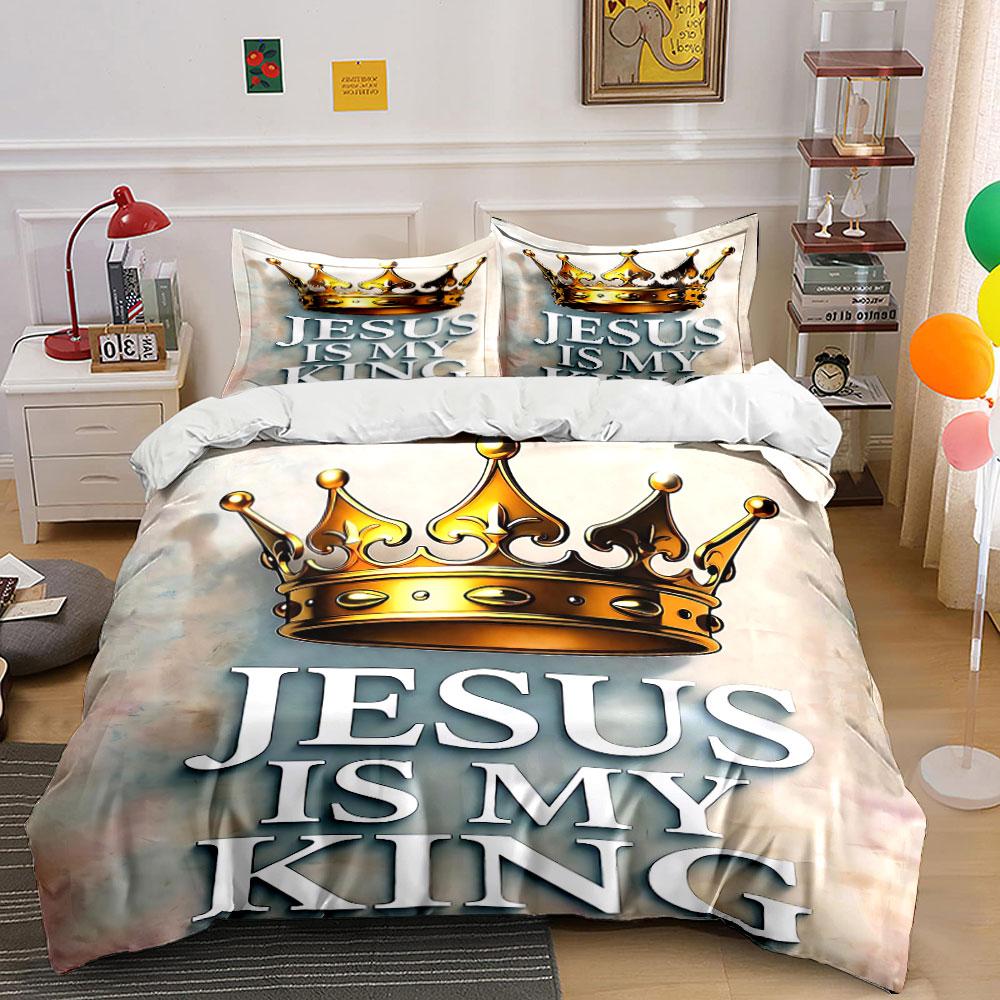 Jesus Is My King Bedding Set Bedding Duvet Cover Set Duvet Cover Pillowcases (1 * Duvet Cover 2 * Pillowcases, without duvet insert)