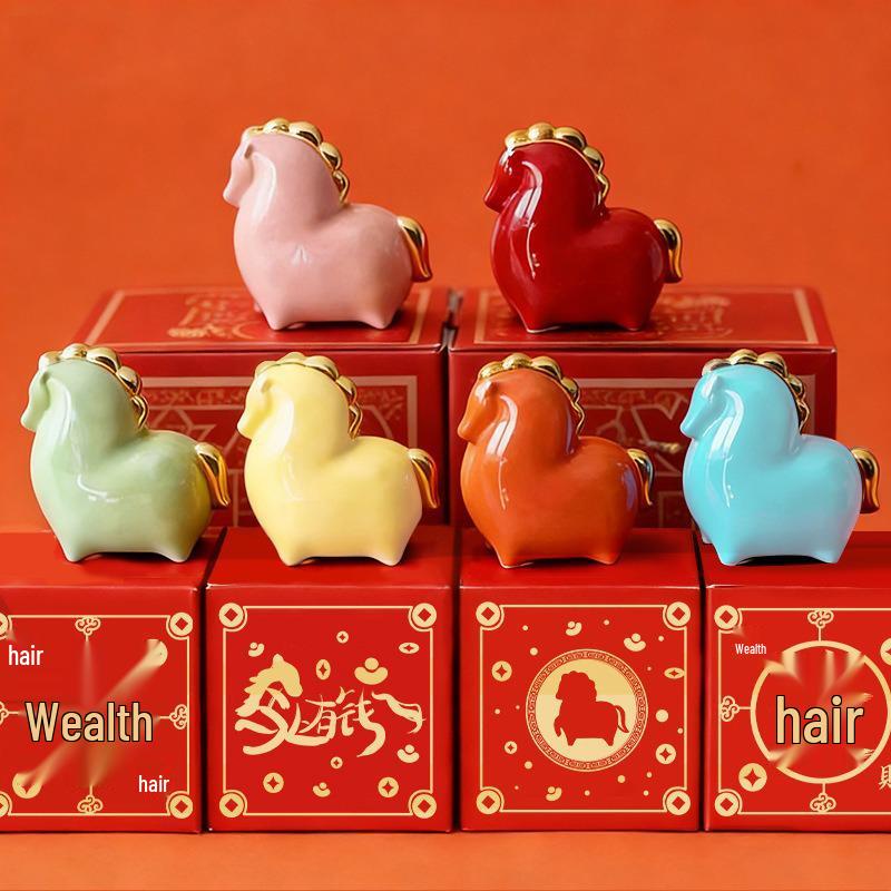 

Luxurious Year of the Horse Ceramic Ornament for Wealth and Business Gifts