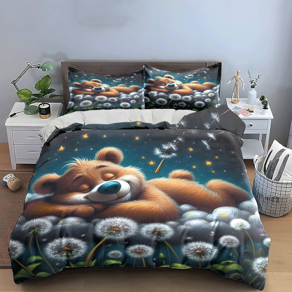 Dreamy Bear Cloud Sleep Theme Bedding Set  Exquisite Three-Piece Bedding Set Gift For Kids And Adults