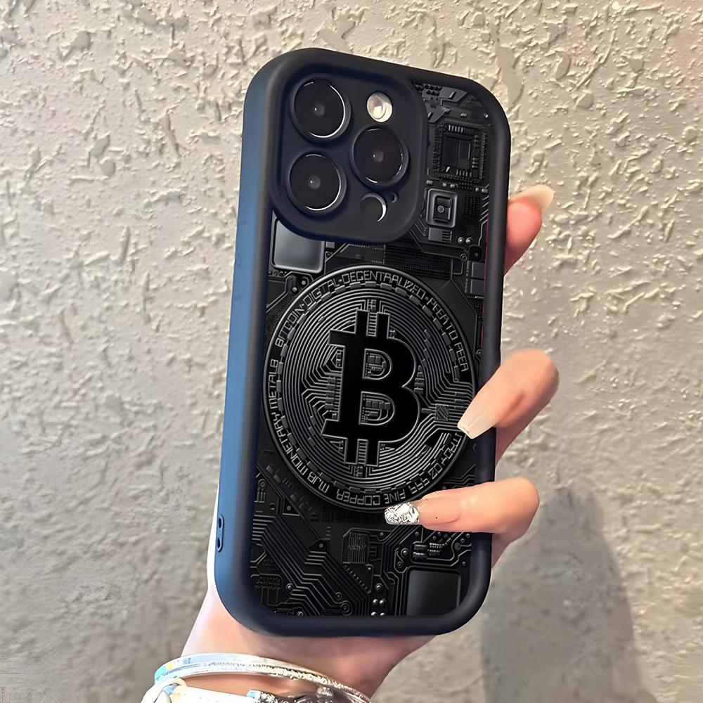 

Роскошный чехол для телефона Bitcoin для IPhone 17 Pro Max 16 15 14 Pro Max IPhone 13 Pro Max 11 Plus Силиконовый чехол iPhone 15 Pro Max