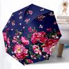1PC Floral Pattern Automatic Folding Umbrella Portable Collapsible 8-Rib Umbrella for All Seasons, Casual Outdoor Accessory, A42