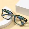 Unisex Fashionable Multifocal Presbyopia Glasses Fashionable Striped Frame Blue Light Blocking Glasses for Farsightedness +4.0