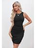 Women's European American Solid Color Slim Fit Wrap Dress