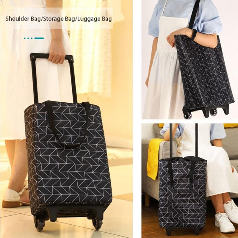 Sac à roulettes Caddie de courses pliable avec roues Caddie de courses réutilisable Sac à provisions pliant