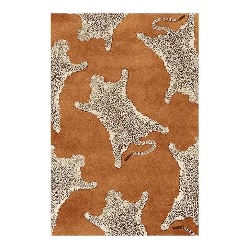 

Light Luxury Plush Lounge Rug Home Bedroom Decor Leopard Print Carpet Study Non-slip Mat Nordic Carpets for Living Room 40x60cm