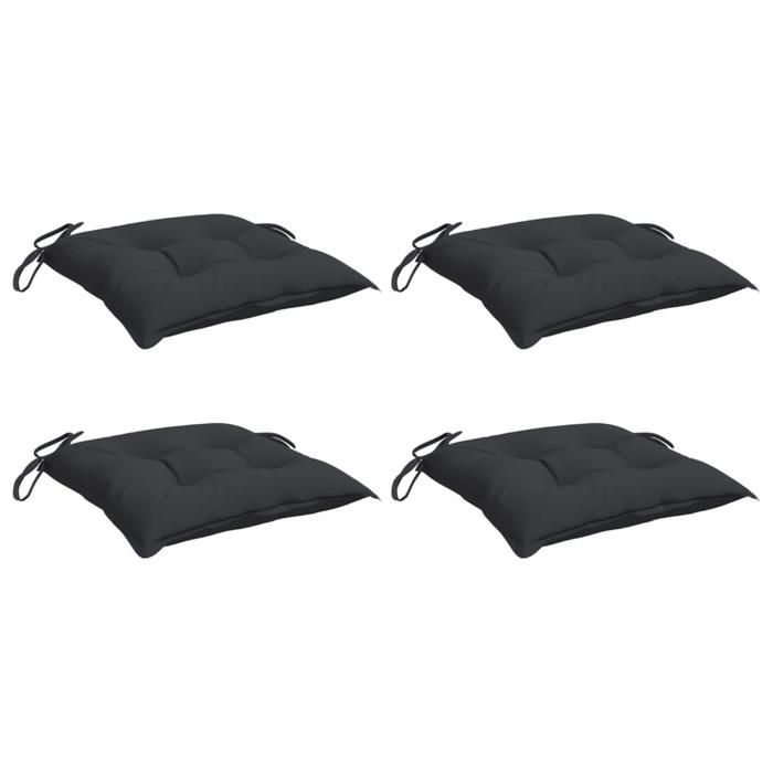 VidaXL Lot de 4 Coussins de Palette, Galette de Siège Imperméable, Coussin de Jardin, Décoration d'Extérieur Terrasse, Noir 361529