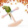 Verstellbarer Papageien-Spielständer aus Holz Vogel-Spielplätze mit schwingender Basis zum Stressabbau und zur Intelligenzentwicklung