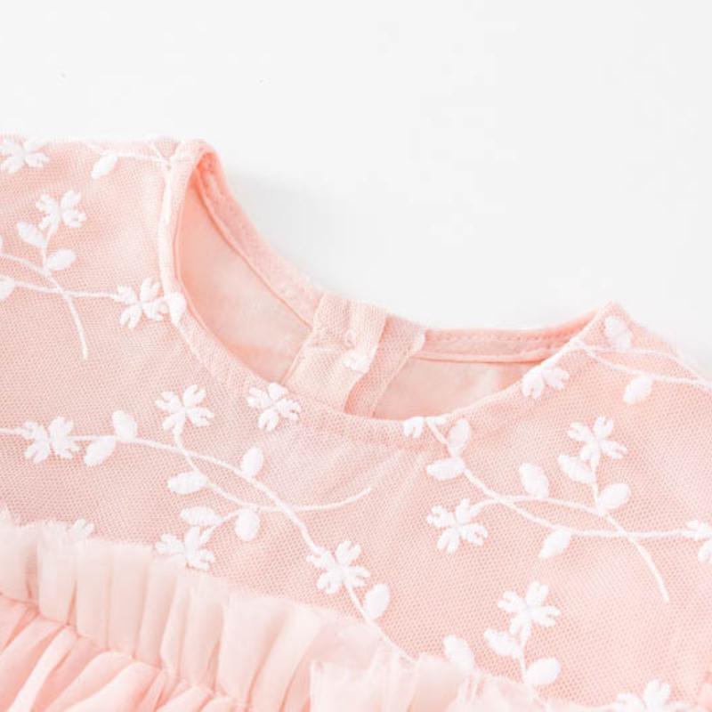 Kinder Kleidung Frühling Sommer Langarm Dünne Spitze Tüll Kleid Koreanischen Stil Mädchen Prinzessin Mode Süße Fee Mesh Kleider