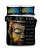 Buddha Duvet Cover Set Religion Mandala Style 3D Print Comforter Cover King Queen Size For Kids Teen Adult Polyester Bedding Set