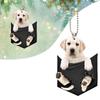 Car Hanging  Interior Ornament Rearview Mirror Dog Pendant Easy Installation Car Swinging Ornament Car Dog Shape Decoration