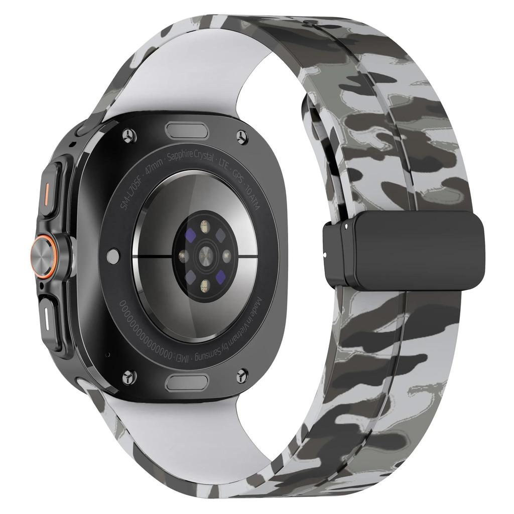 Silicone Sport Strap For Samsung Galaxy Watch Ultra 47mm Strap Magnetic Folding Clasp for Galaxy Watch Ultra2 2025 2026 Replacement Bracelet Strap
