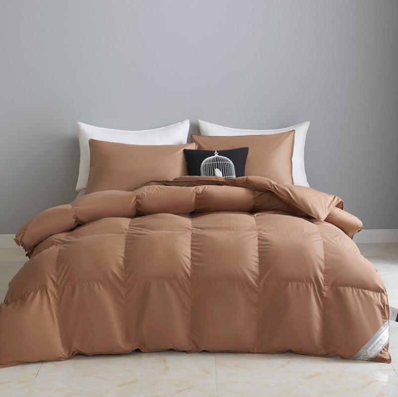 Dicke, warme, weiße Baumwoll-Daunendecke – Plüschige Winterbettwäsche