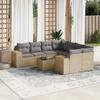 VidaXL Garden Lounge Set with Cushions 9 Pcs, Patio Sofas, Patio Furniture Set, Outdoor Furniture, Beige 3222358