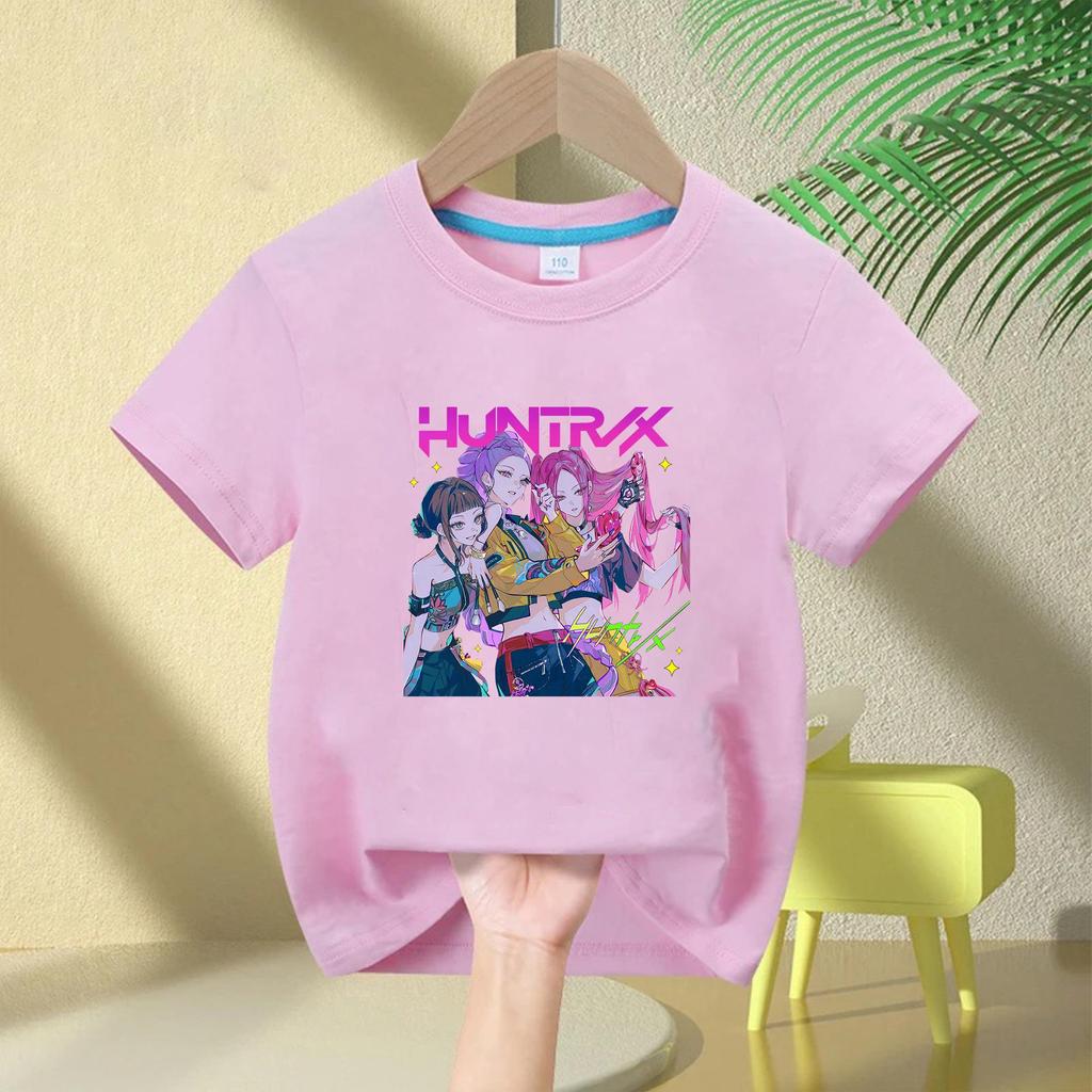 Demon Hunter Squad Kids Anime Print Casual Short Sleeve T-shirt