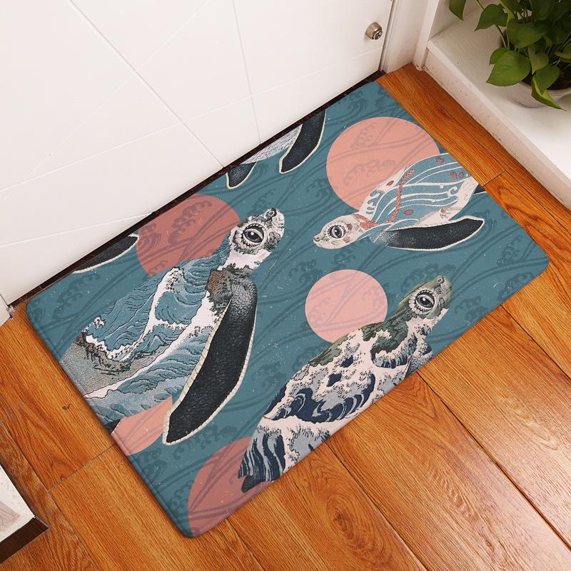 Carpet Door Mat Indoor Floor Mat Non-slip Rug Retro Oil Painting Printing Kitchen Entrance Door Mat