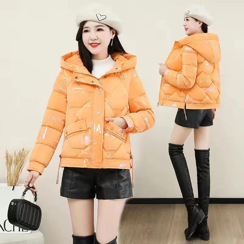 

Ослепительное красочное яркое маленькое хлопковое пальто с капюшоном для женщин, новое зимнее сверхпрочное хлопковое пальто, не требующее стирки, студенческое хлопковое пальто, пальто