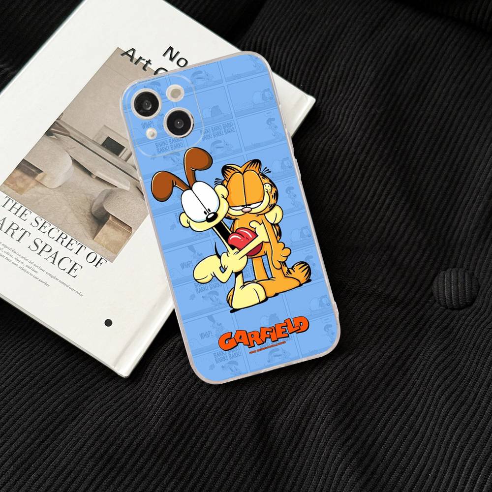 Cartoon Funny G-Garfield For iPhone 11 12 13 14 15 16 17 Pro Max Plus 13 Mini Silicone Soft Transparent Back