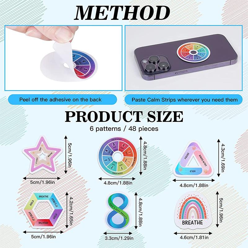 Kids Favors Breath Calm Anxiety Sensory Stickers Anti Stress Tactile Calm Stickers Self Adhesives Decals For Stationery Sticker