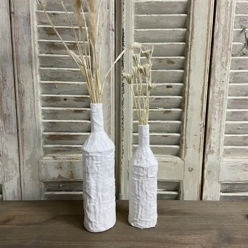Westwing Nadja Ceramic Bottle Vase White 5.8 X 4.5 X 15 Cm