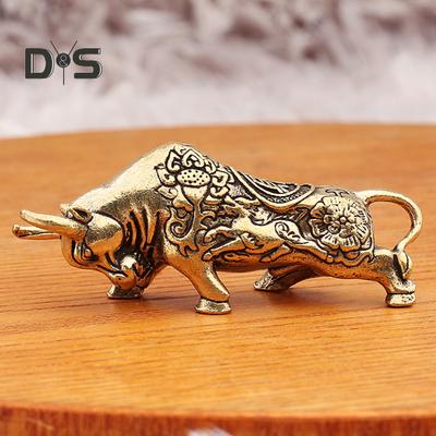 Ornamento do Zodíaco Chinês Chaveiro de Latão Liso Pingente Jóias DIY Charme Bolsa Decoração Charme Traga Sorte Prosperidade Estatueta Animal de Mesa