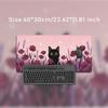 Mouse Pad Black Cat Pink Flower Field Gamer printon demand Large HD Mousepad XXL MousePads Carpet Non-Slip Office PC Table Mat