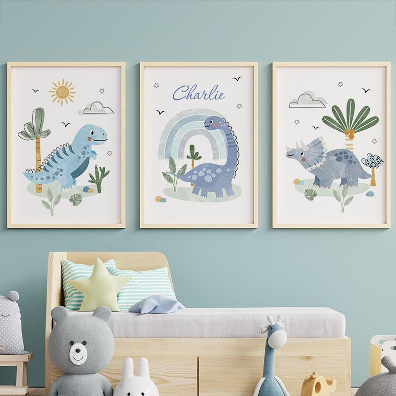 T-Rex Triceratops Brachiosaurus Dino Wall Art Canvas Painting Nordic Dinosaur Posters And Prints Pictures Baby Kids Room Decor