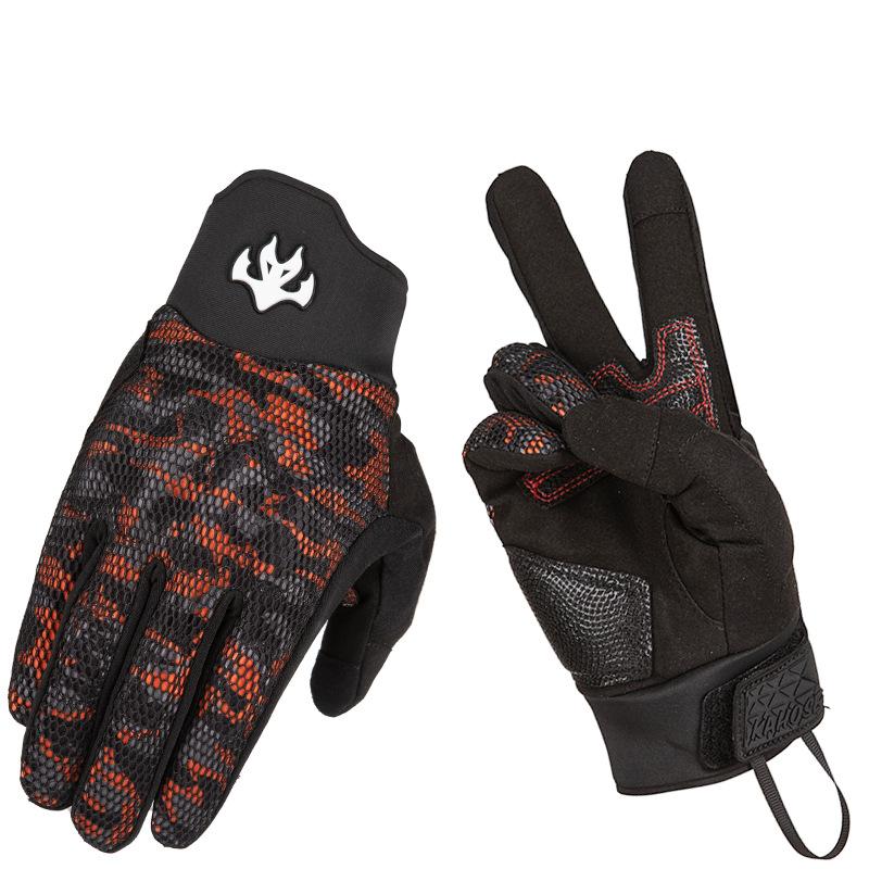 

Grid breathable anti-drop touch screen motorcycle racing riding sports gloves XXL оранжево-красный