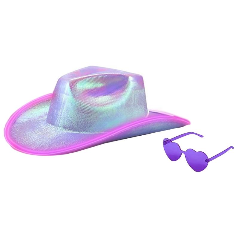Luminous Top Hat Heart Sunglasses Musical Festival Costume Party Dress Up Outfit