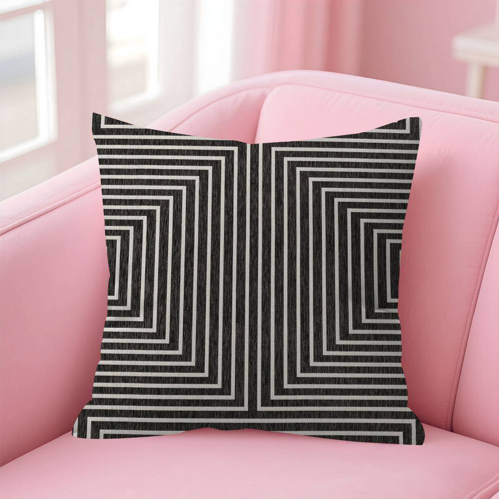 Black White Striped Geometric Rectangle Cushion Cover Polyester Sofa Cushions Decorative Throw Pillows Decoration Pillowcover
