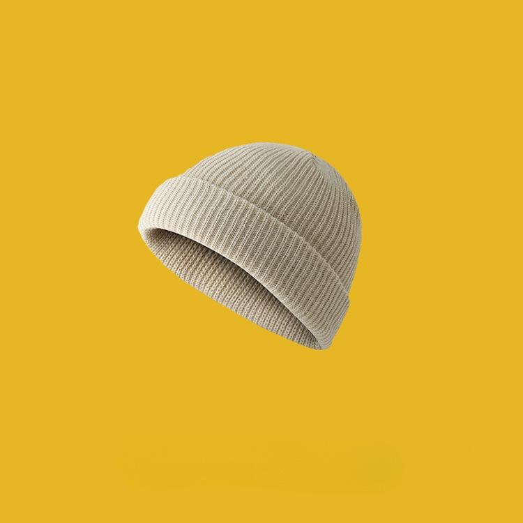 Wool Hat Female Autumn and Winter Yuppie Hooligan Solid Color Melon Rind Male Cold Hat Ins Trendy Knitted Hat