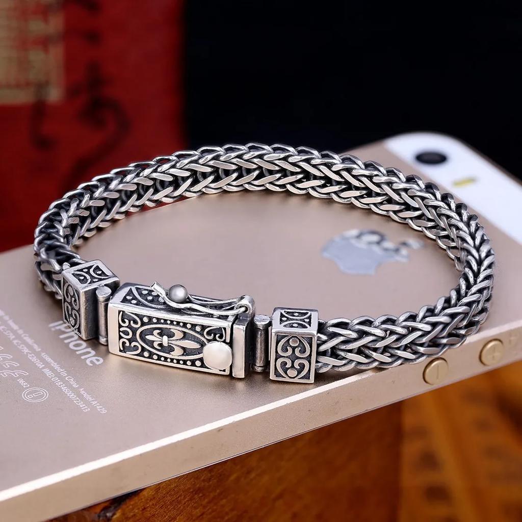 Fashionable Men's Thai Bracelet Flat Chain Body Keel Men and Women Can Wear Trendy Men