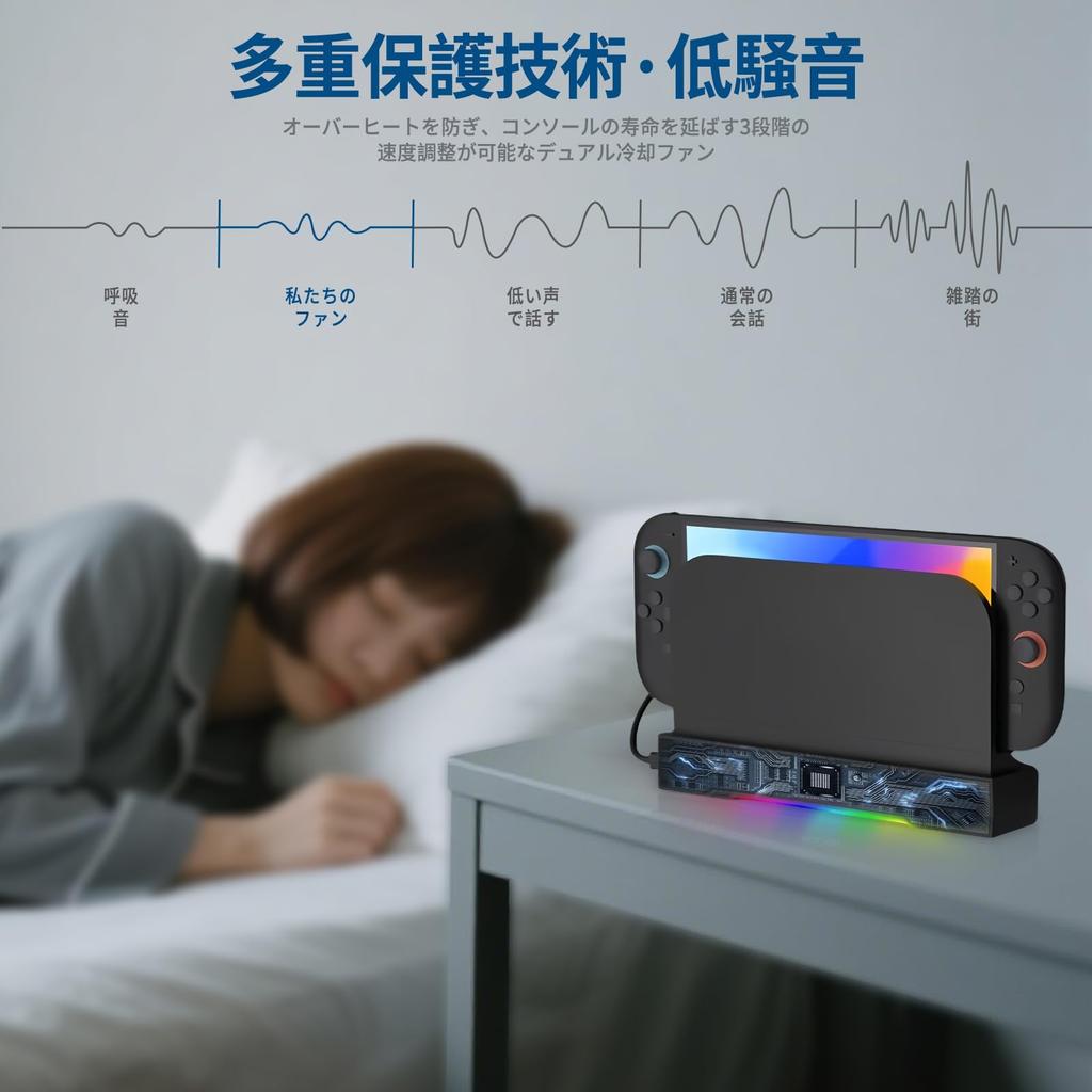 Lüfter für Switch 2-Veröffentlichung Kompatibel mit Nintendo Switch Lwuckbarrt Kühlständer für Switch Wärmeableitung einstellbare RGB Wärmeableitung