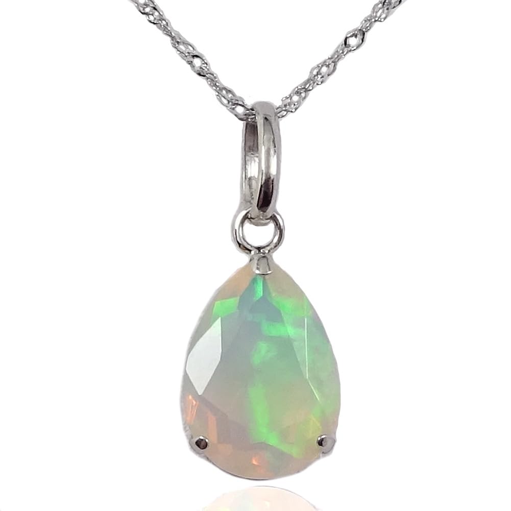 

and Me Jewelry Натуральный опал ожерелье кулон 18K грушевидной формы капля [You Box] золото/платина (Платиновая форма) платиновый