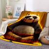 1pc Panda Meditation Blanket Lightweight Flannel Blanket Throw Blanket For Sofa, Bed, Travel, Camping, Livingroom, Office, Couch