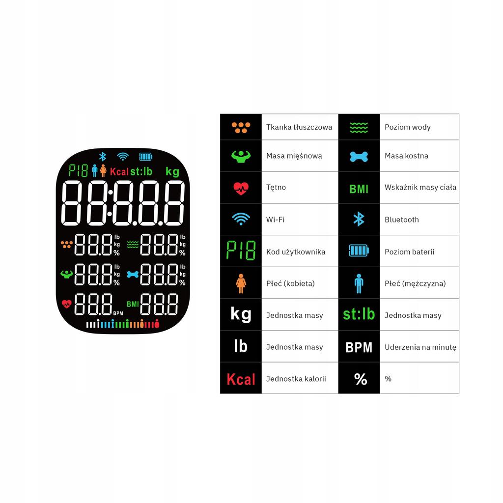 Analytical Bathroom Scale 16 Parameters Apple Health, Google Fit, IF1321C