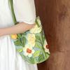 Fashion Women's Shoulder Bag Floral Pattern Canvas Bucket Bag Casual Large Capacity Handbag