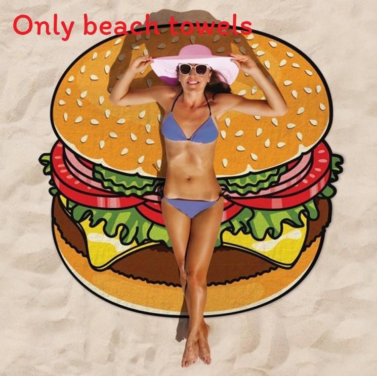 

Hamburgers Fashionable Donuts Pizza Design Beach Towels Suitable For Daily Use Hamburge