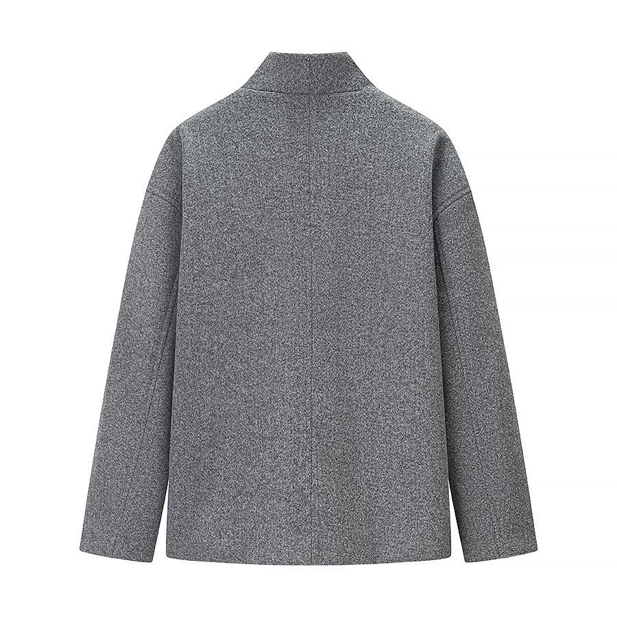 European and American style, new women's clothing, versatile, fashionable, versatile ins two-color woolen coat