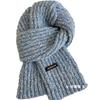 New retro atmosphere blue knitted wool scarf women's autumn and winter warm versatile neck protection scarf couple versatile