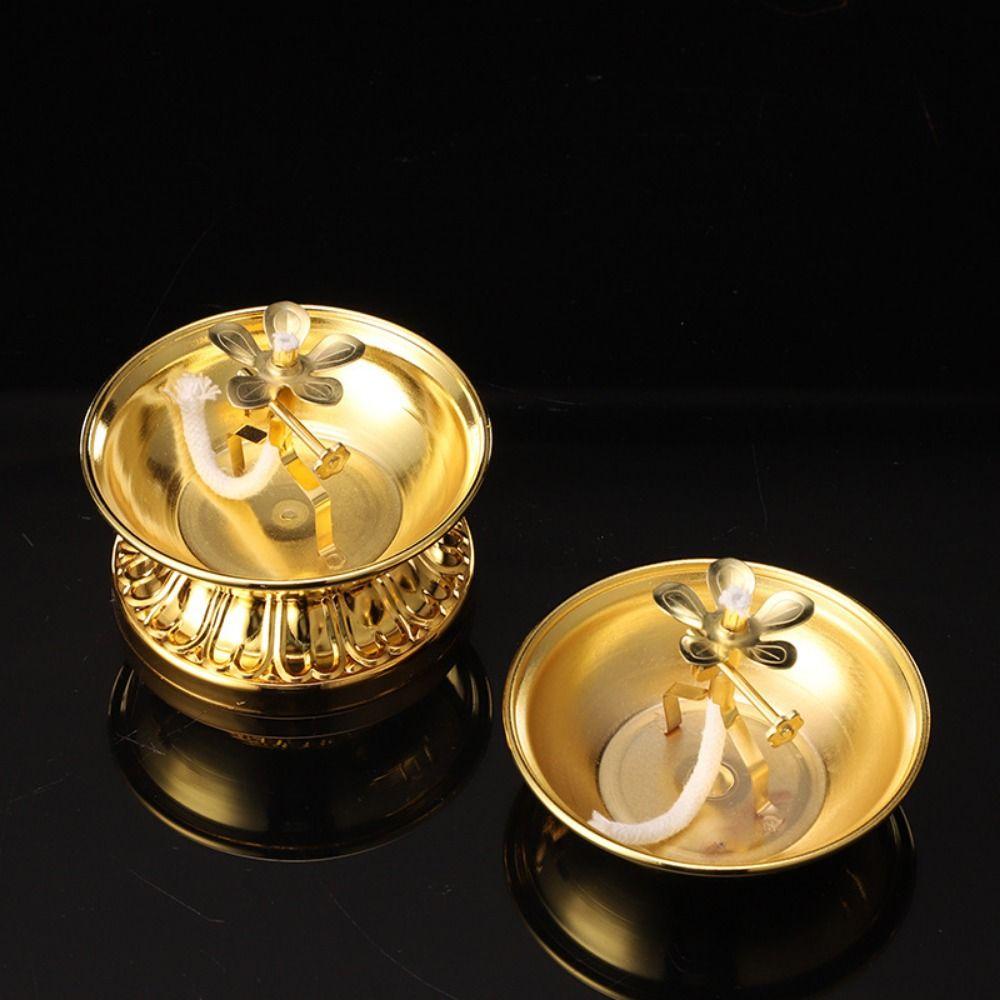 Anti-slip Butter Lamp Holder Exquisite Oil Dish Ornaments Vintage Zinc Zinc Alloy Oil Lamp Lamp Decor
