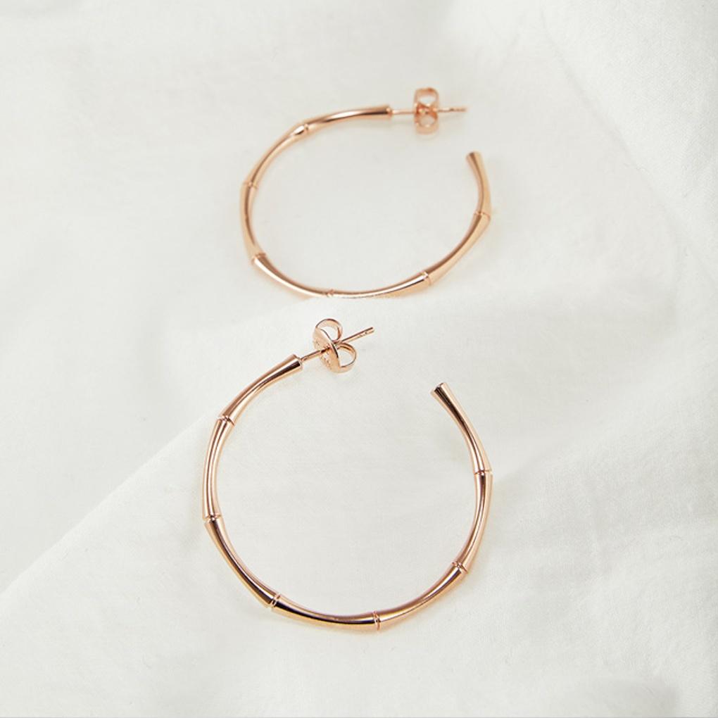 PAULBRIAL PYBE0099 Bamboo Hoop Earrings